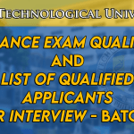 Entrance Exam Qualifiers and List of Qualified Applicants for Interview – Batch 2